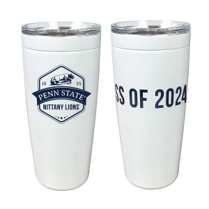 white tumbler with 1855 Penn State Nittany Lions graphic on one side - Class of 2024 on the other